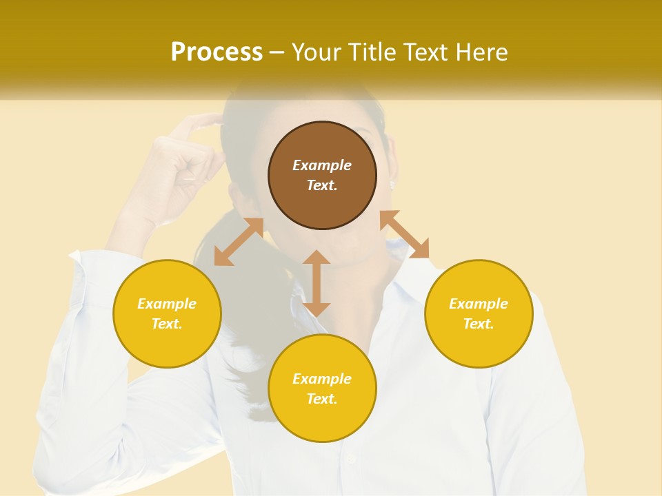 A Woman Holding Her Hand Up To Her Head PowerPoint Template
