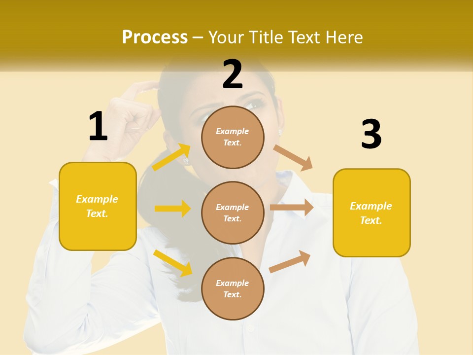 A Woman Holding Her Hand Up To Her Head PowerPoint Template
