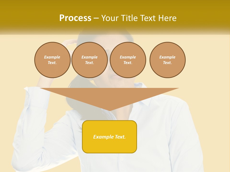 A Woman Holding Her Hand Up To Her Head PowerPoint Template
