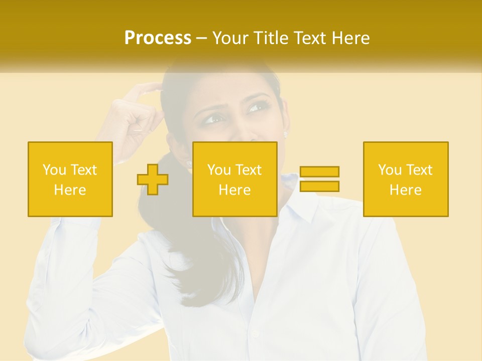A Woman Holding Her Hand Up To Her Head PowerPoint Template