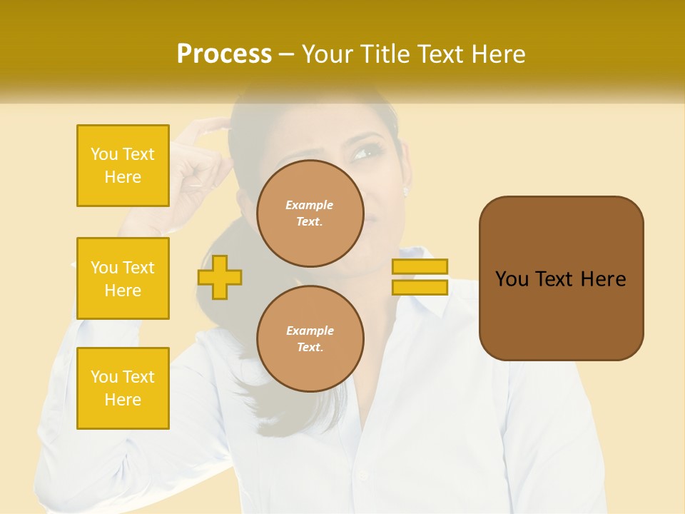 A Woman Holding Her Hand Up To Her Head PowerPoint Template