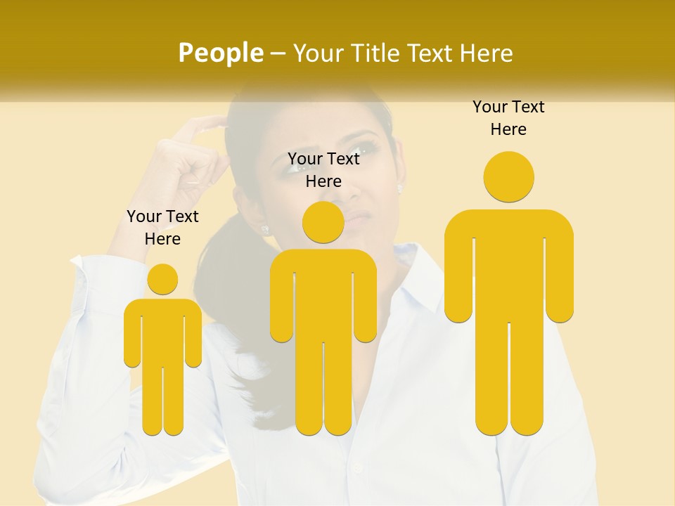 A Woman Holding Her Hand Up To Her Head PowerPoint Template