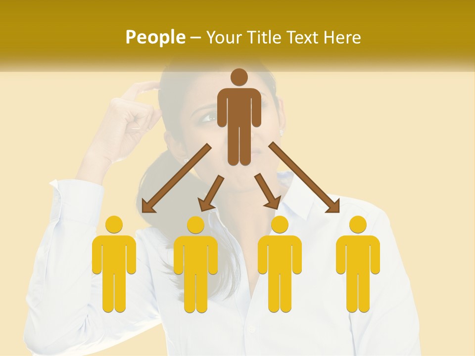 A Woman Holding Her Hand Up To Her Head PowerPoint Template