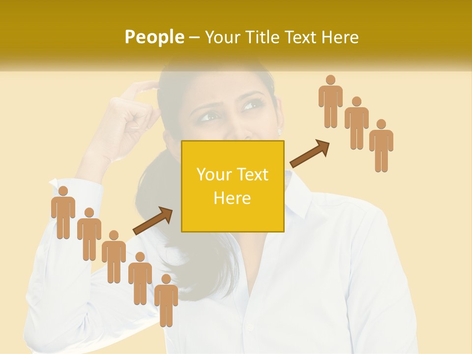 A Woman Holding Her Hand Up To Her Head PowerPoint Template