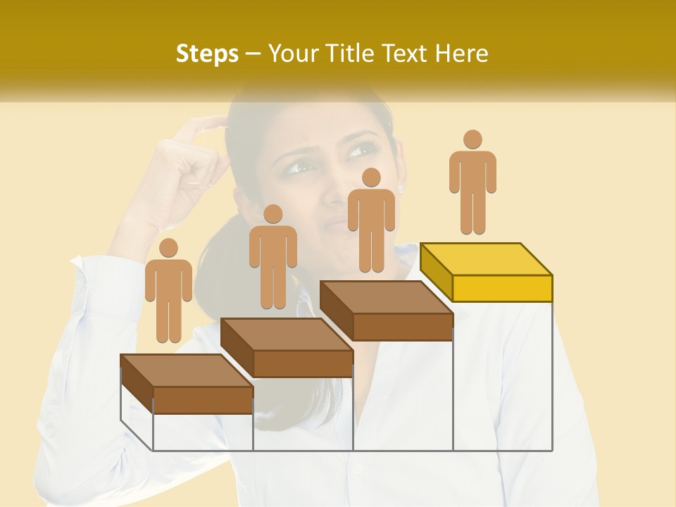 A Woman Holding Her Hand Up To Her Head PowerPoint Template