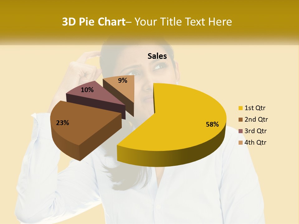 A Woman Holding Her Hand Up To Her Head PowerPoint Template