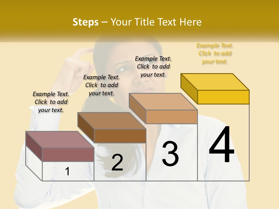 A Woman Holding Her Hand Up To Her Head PowerPoint Template