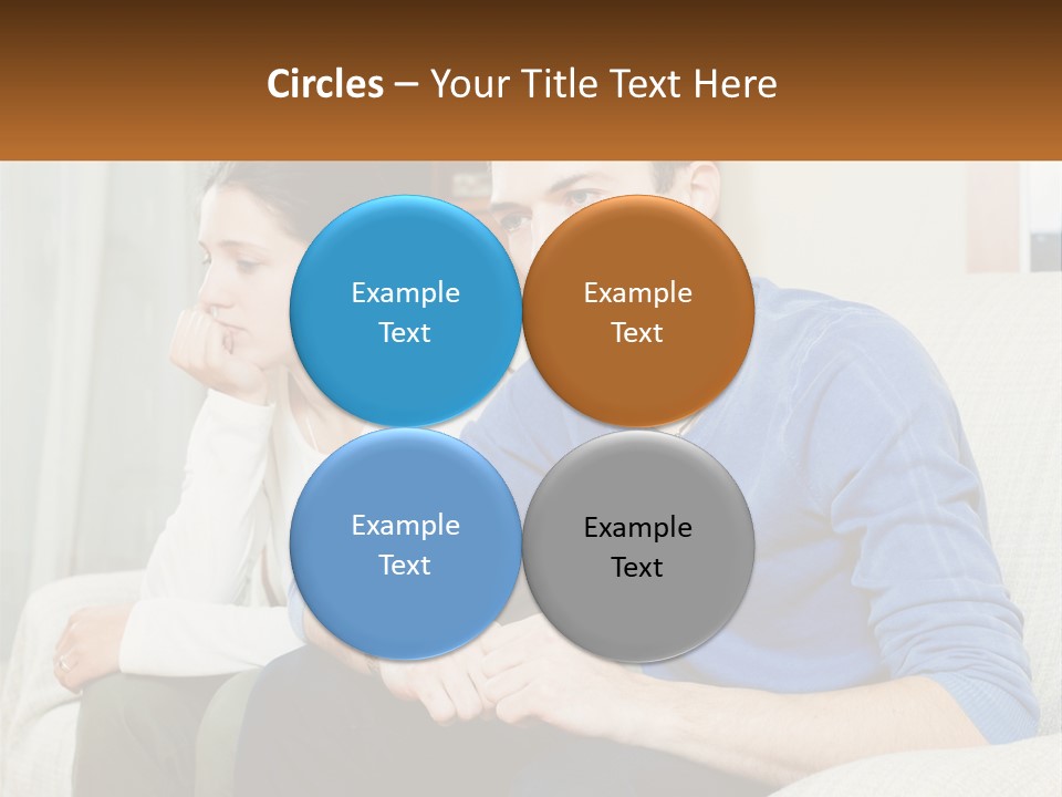 A Man And A Woman Sitting On A Couch PowerPoint Template