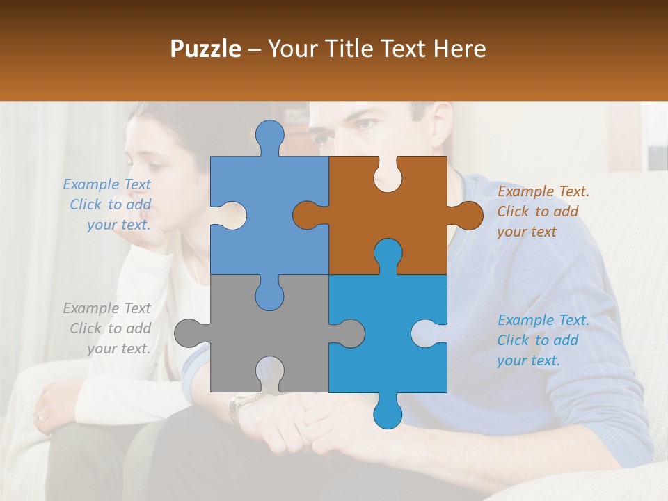 A Man And A Woman Sitting On A Couch PowerPoint Template