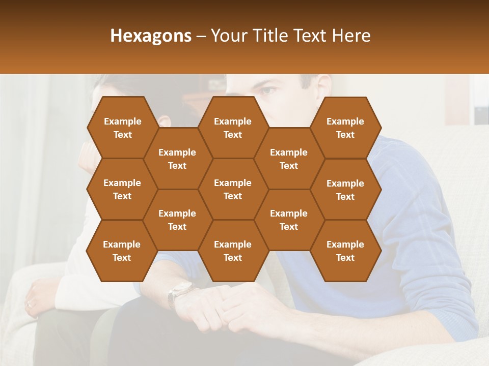 A Man And A Woman Sitting On A Couch PowerPoint Template