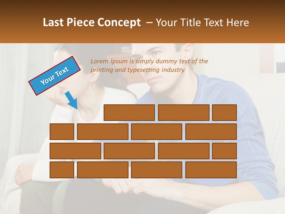 A Man And A Woman Sitting On A Couch PowerPoint Template