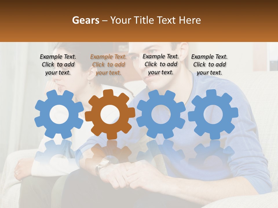 A Man And A Woman Sitting On A Couch PowerPoint Template