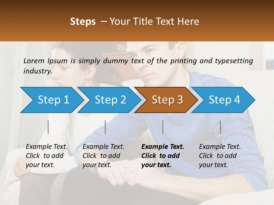 A Man And A Woman Sitting On A Couch PowerPoint Template