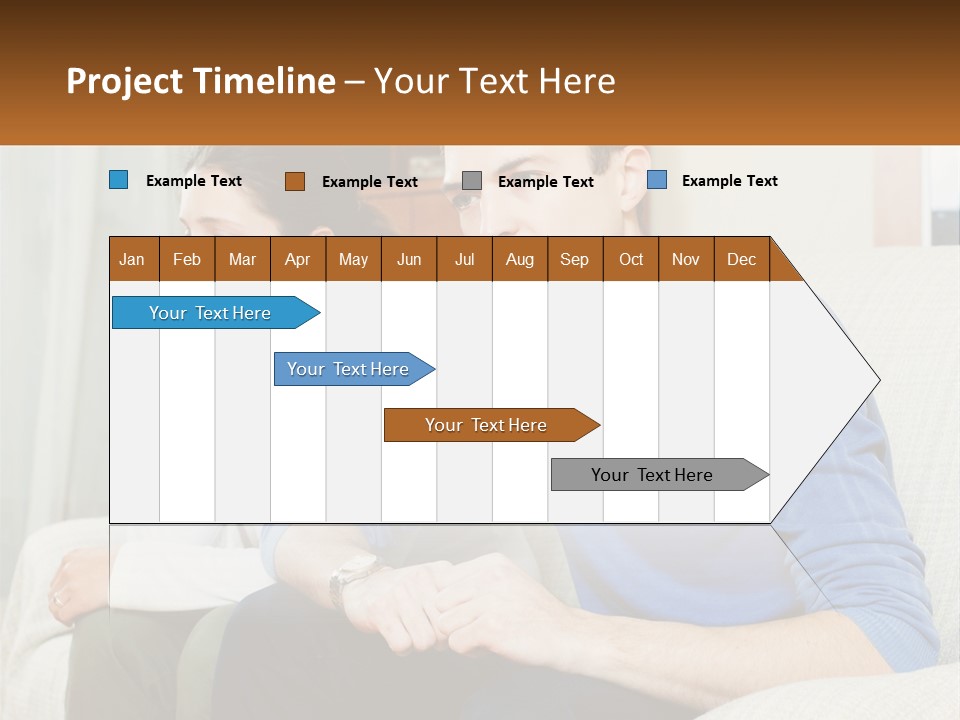 A Man And A Woman Sitting On A Couch PowerPoint Template