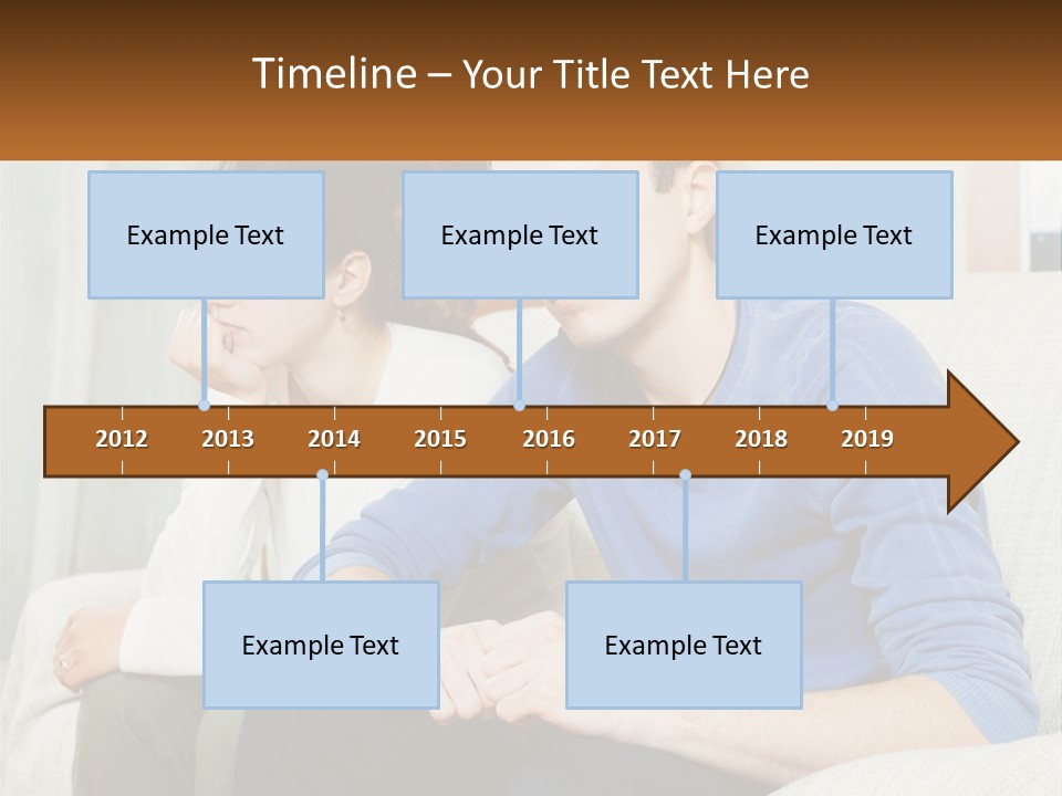 A Man And A Woman Sitting On A Couch PowerPoint Template