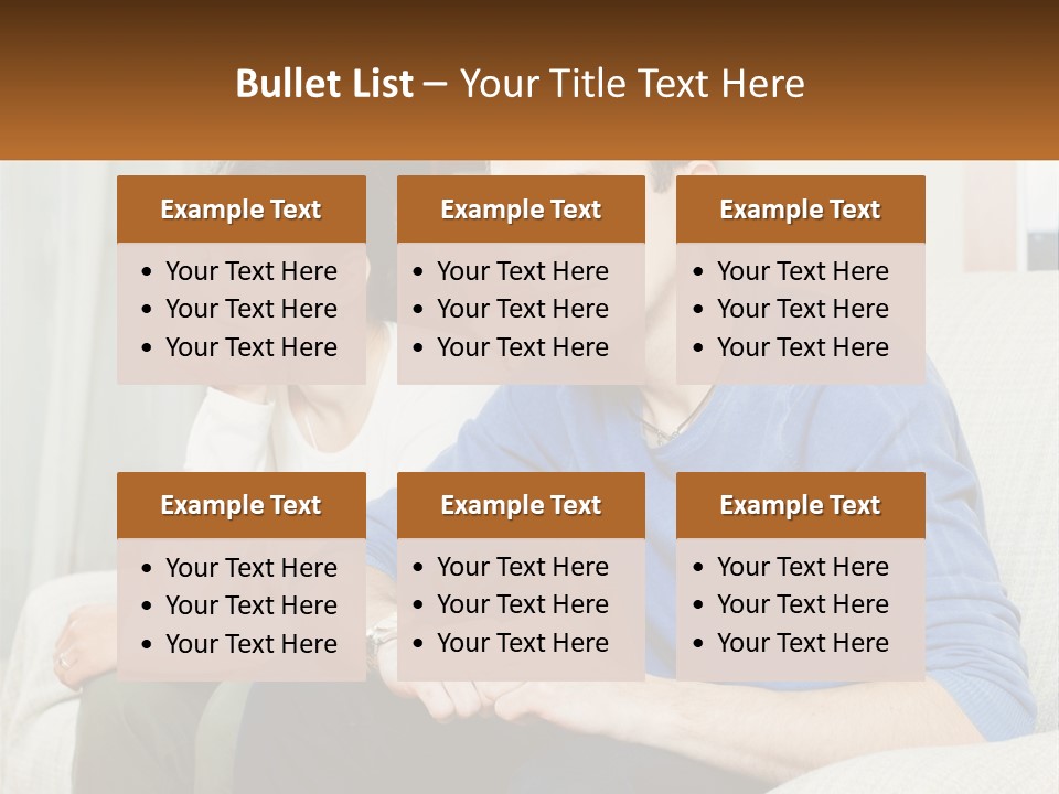 A Man And A Woman Sitting On A Couch PowerPoint Template