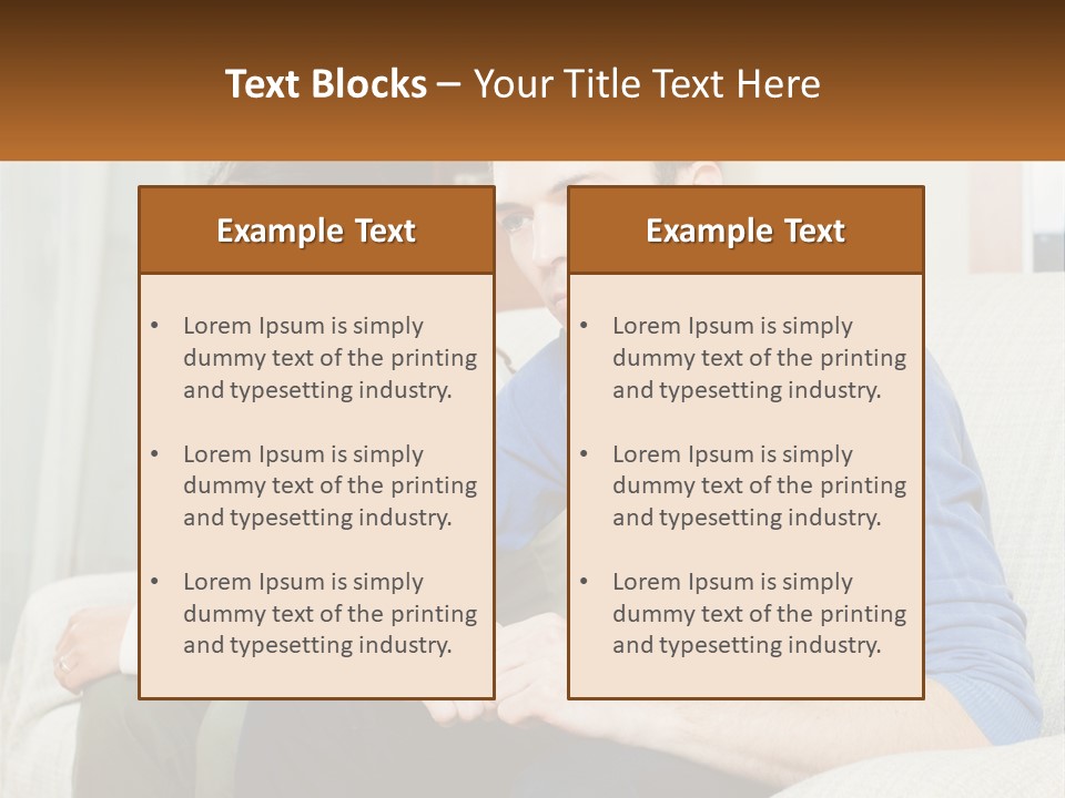 A Man And A Woman Sitting On A Couch PowerPoint Template