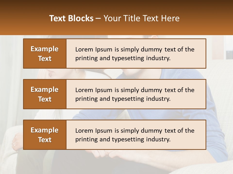 A Man And A Woman Sitting On A Couch PowerPoint Template