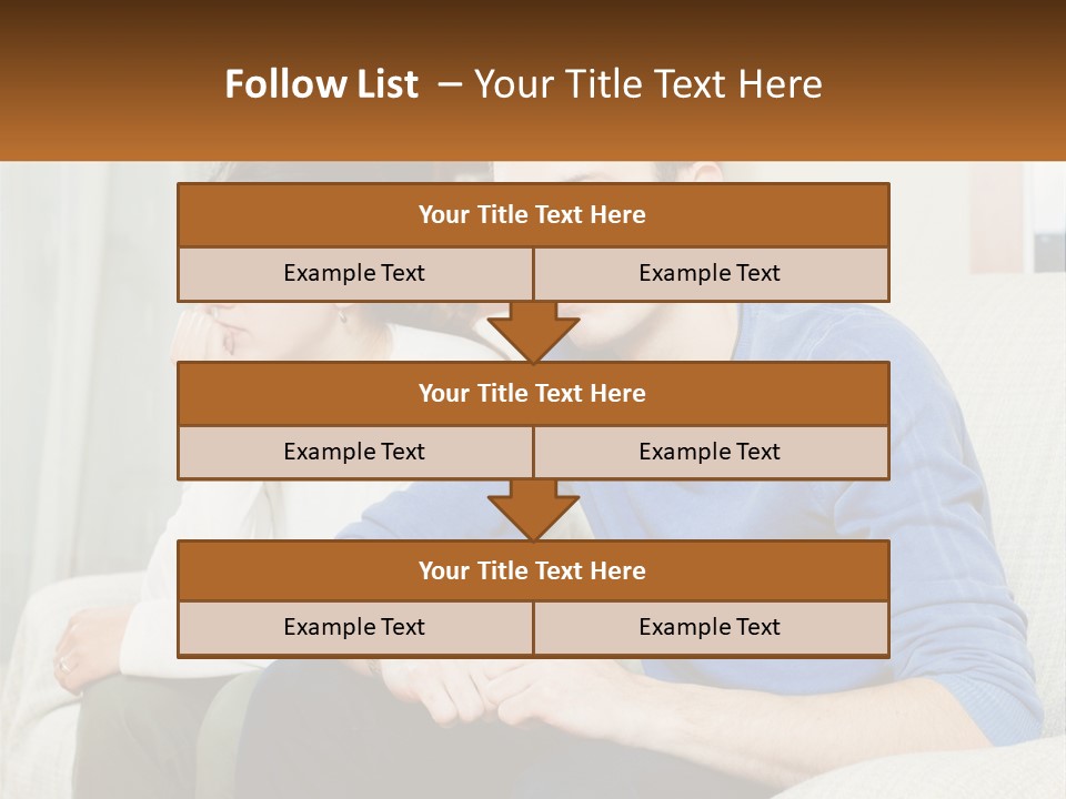 A Man And A Woman Sitting On A Couch PowerPoint Template