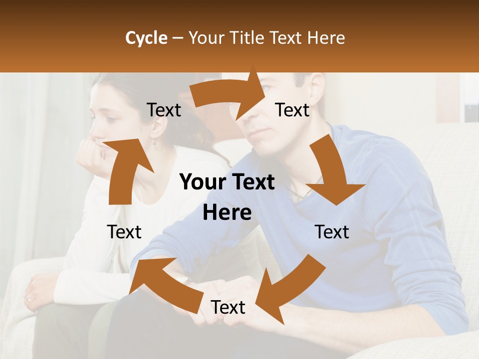 A Man And A Woman Sitting On A Couch PowerPoint Template