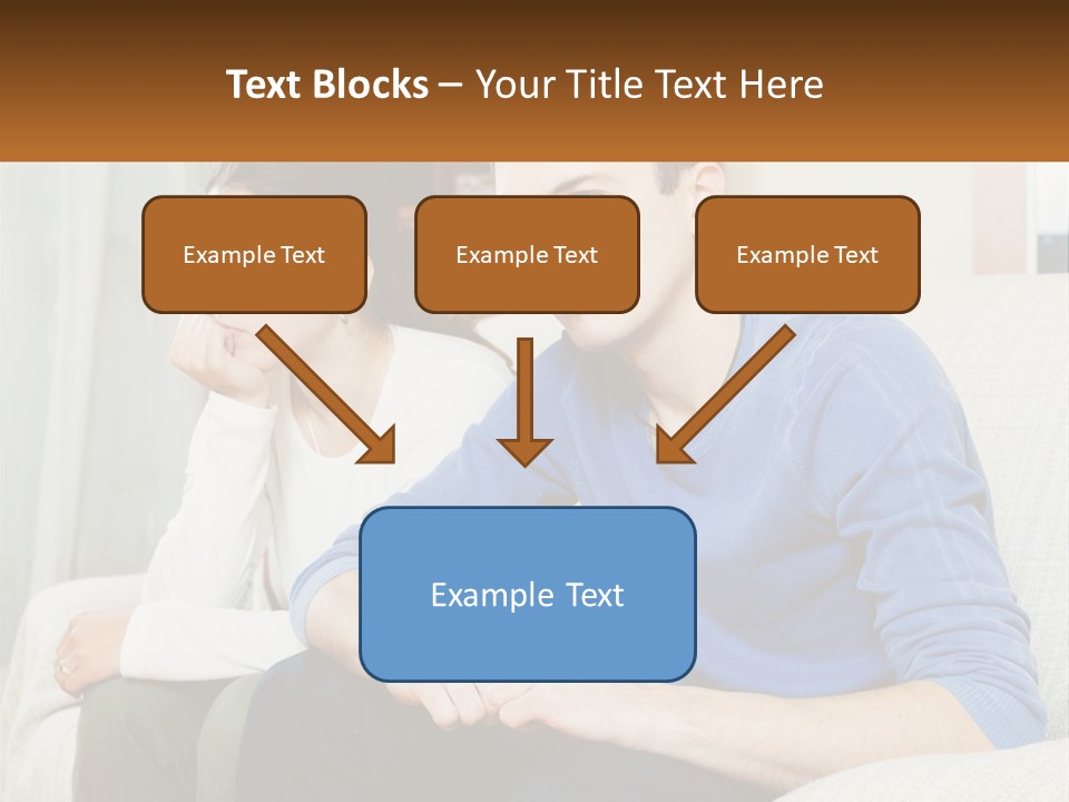 A Man And A Woman Sitting On A Couch PowerPoint Template