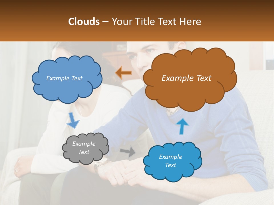 A Man And A Woman Sitting On A Couch PowerPoint Template