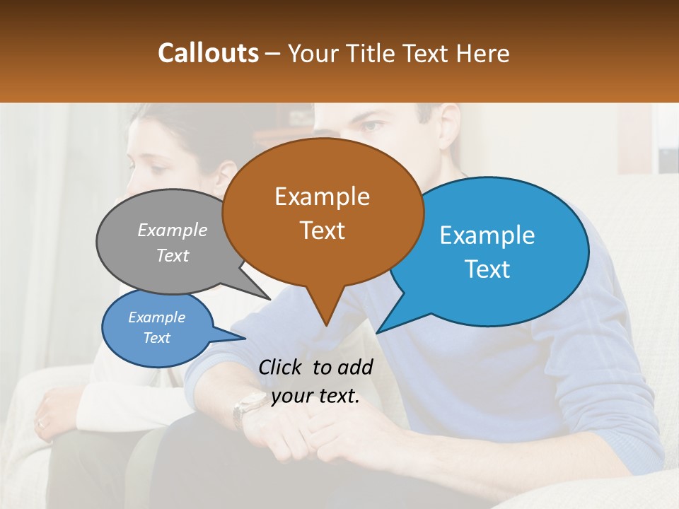 A Man And A Woman Sitting On A Couch PowerPoint Template