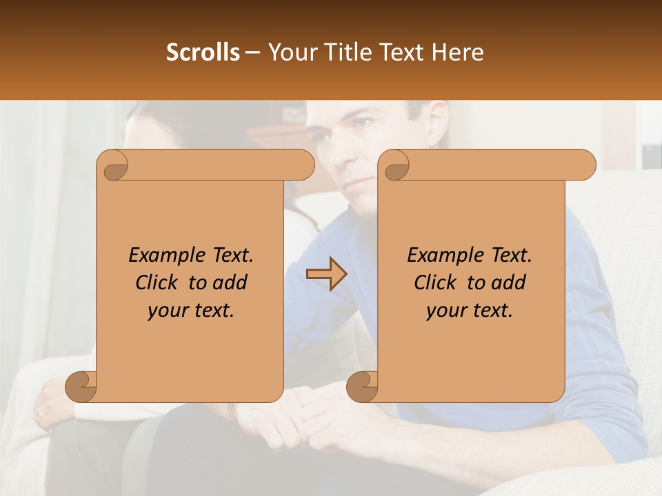 A Man And A Woman Sitting On A Couch PowerPoint Template