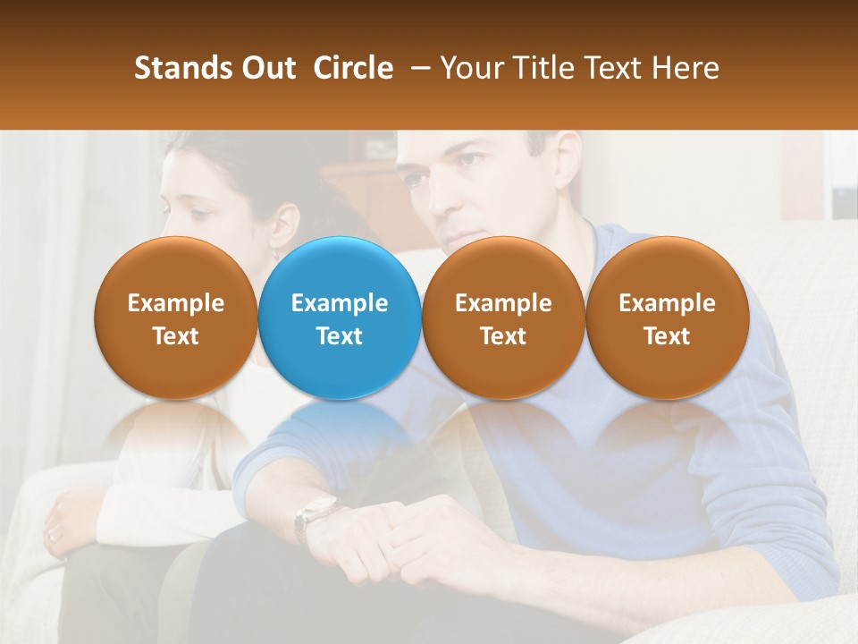 A Man And A Woman Sitting On A Couch PowerPoint Template