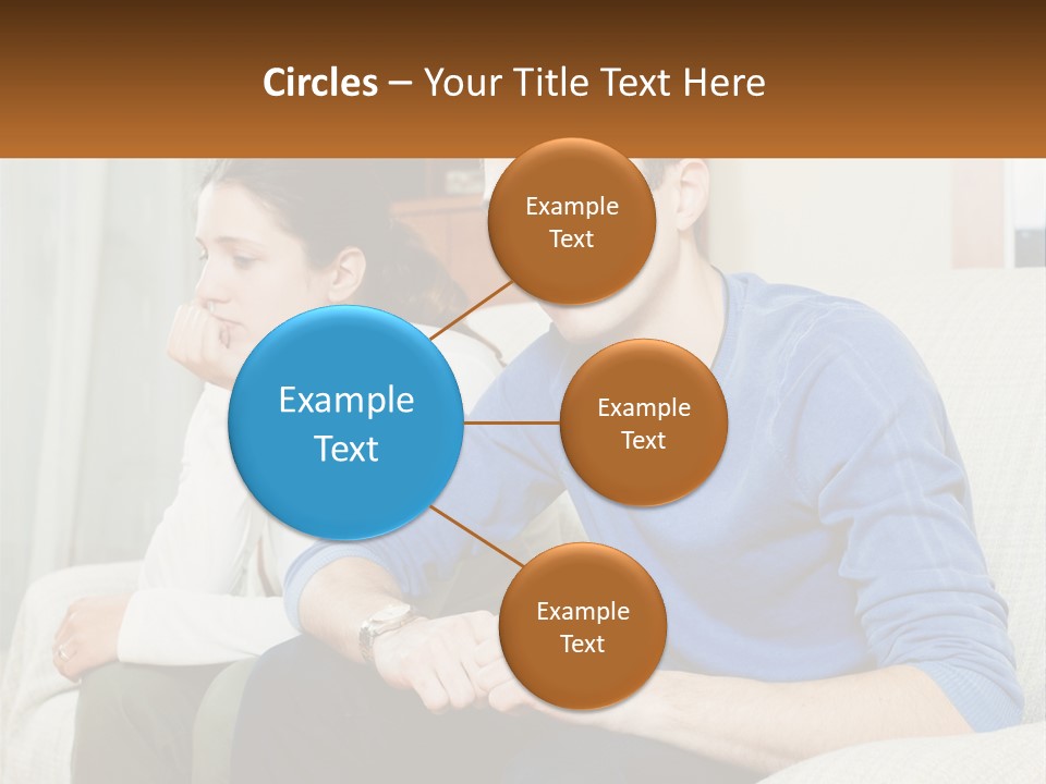 A Man And A Woman Sitting On A Couch PowerPoint Template