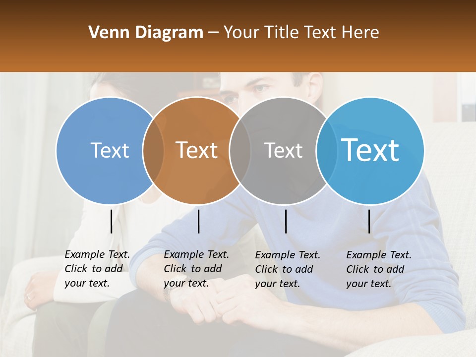 A Man And A Woman Sitting On A Couch PowerPoint Template