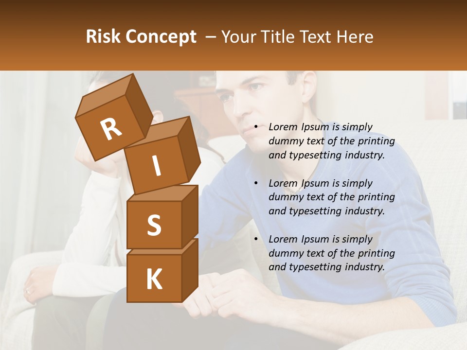 A Man And A Woman Sitting On A Couch PowerPoint Template