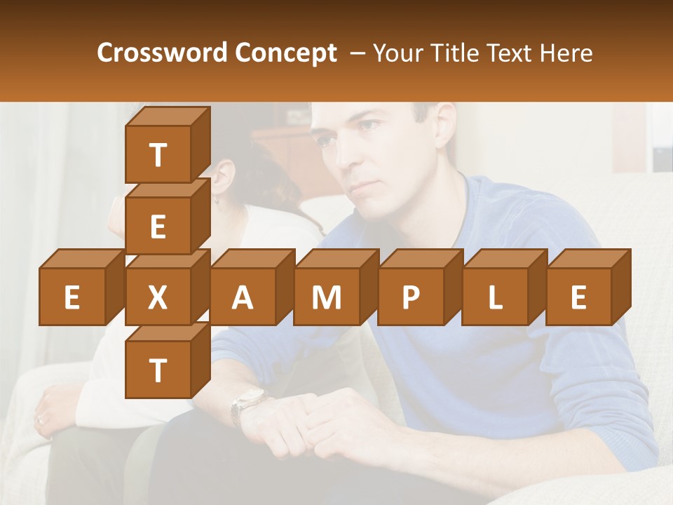 A Man And A Woman Sitting On A Couch PowerPoint Template