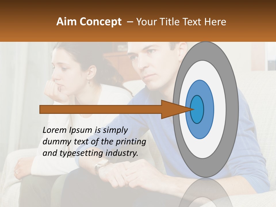 A Man And A Woman Sitting On A Couch PowerPoint Template