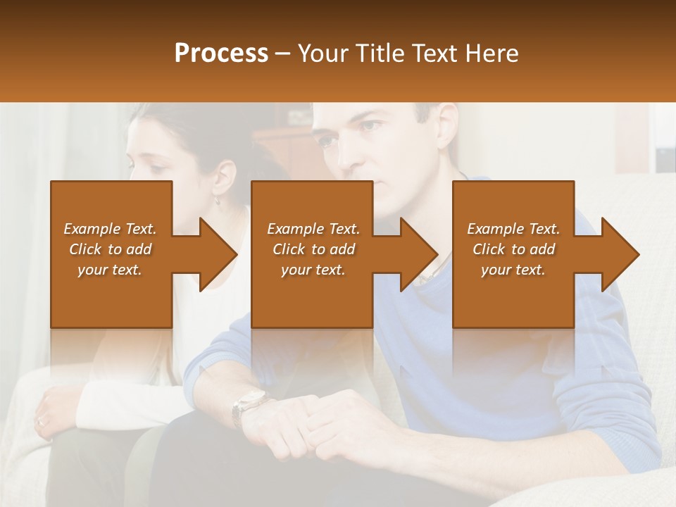 A Man And A Woman Sitting On A Couch PowerPoint Template