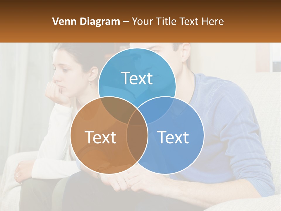 A Man And A Woman Sitting On A Couch PowerPoint Template