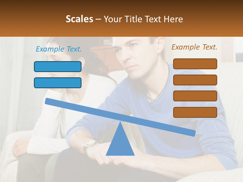 A Man And A Woman Sitting On A Couch PowerPoint Template
