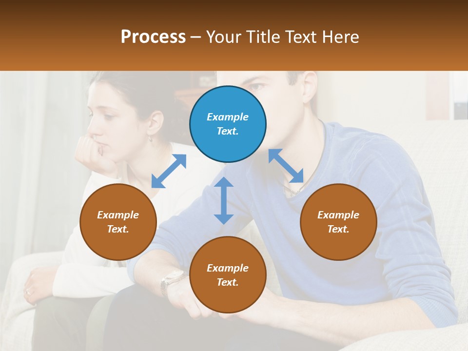 A Man And A Woman Sitting On A Couch PowerPoint Template
