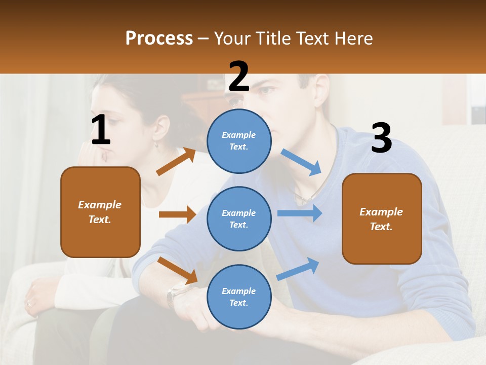 A Man And A Woman Sitting On A Couch PowerPoint Template