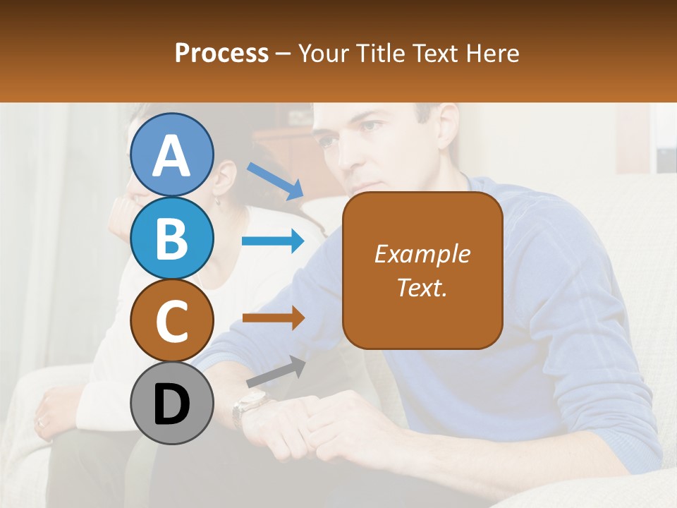 A Man And A Woman Sitting On A Couch PowerPoint Template