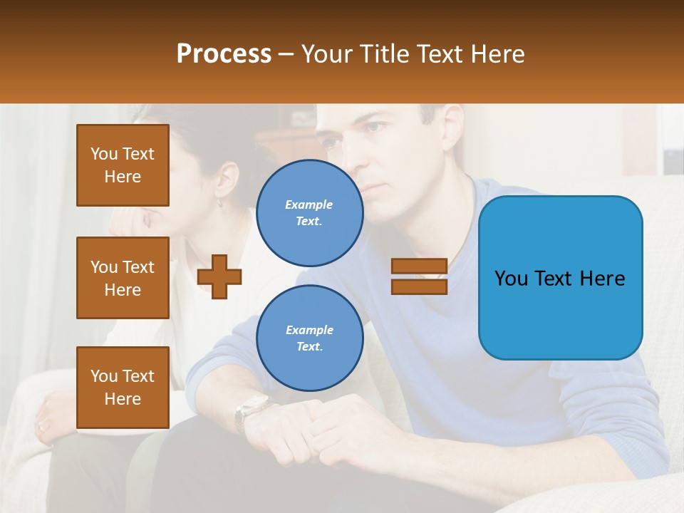 A Man And A Woman Sitting On A Couch PowerPoint Template