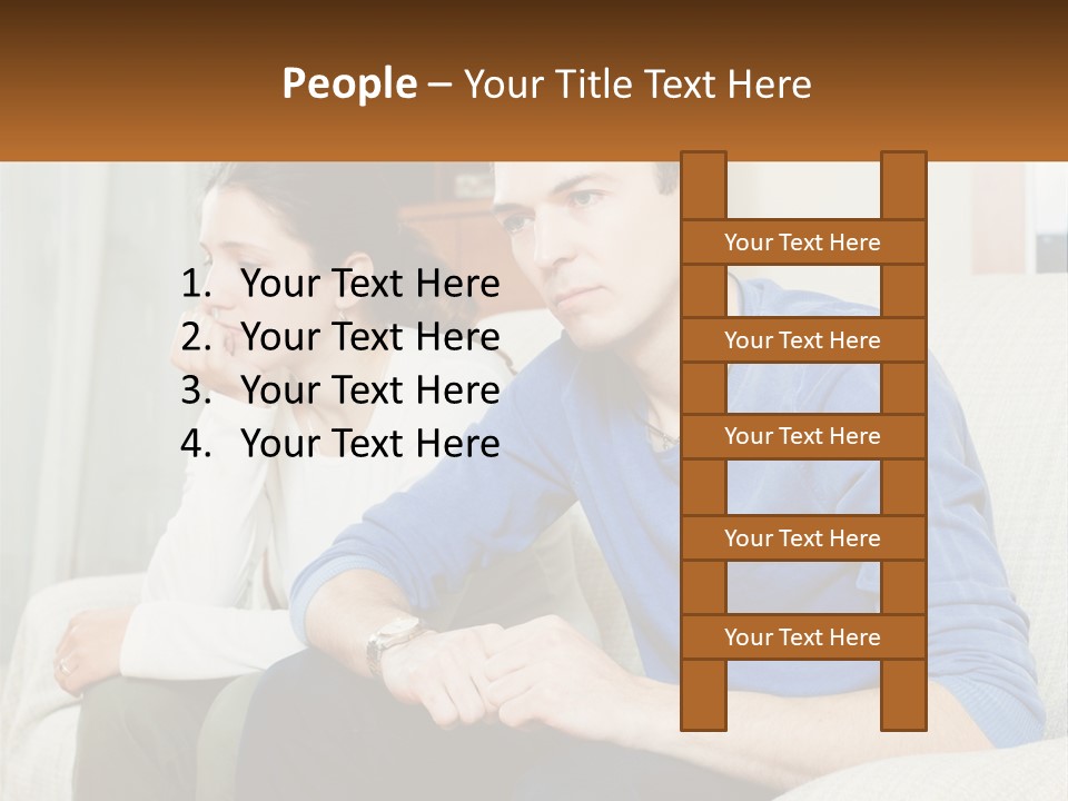 A Man And A Woman Sitting On A Couch PowerPoint Template