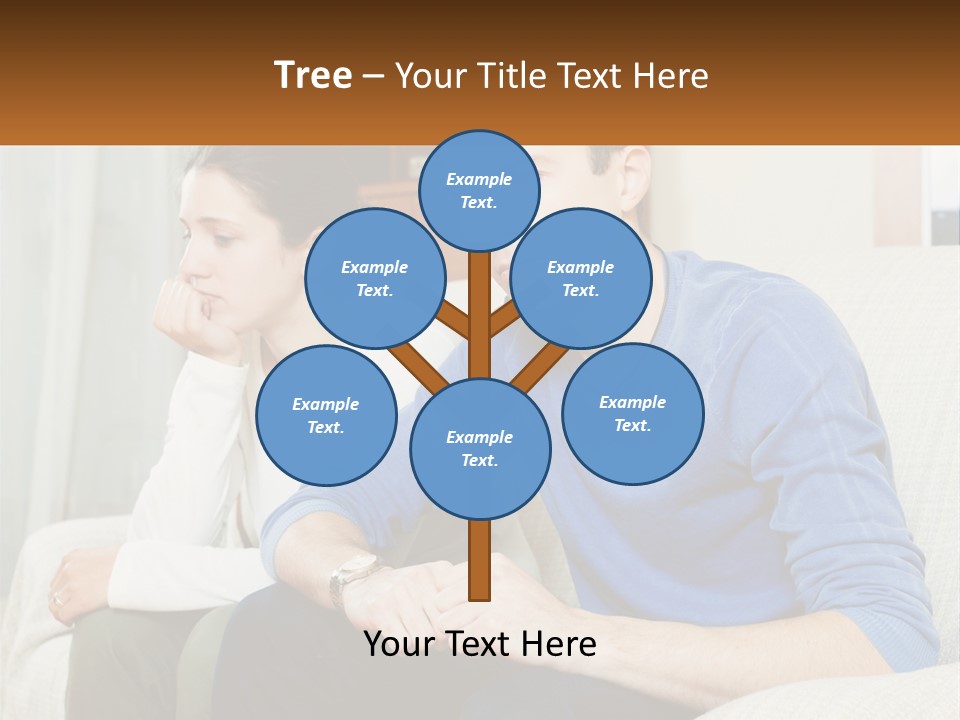 A Man And A Woman Sitting On A Couch PowerPoint Template