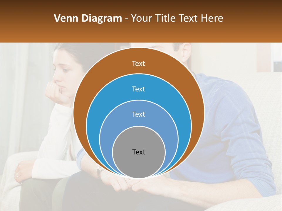 A Man And A Woman Sitting On A Couch PowerPoint Template