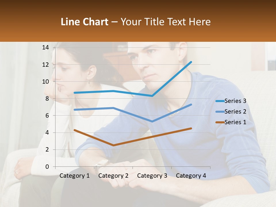 A Man And A Woman Sitting On A Couch PowerPoint Template
