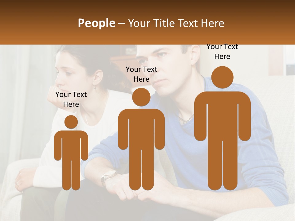 A Man And A Woman Sitting On A Couch PowerPoint Template