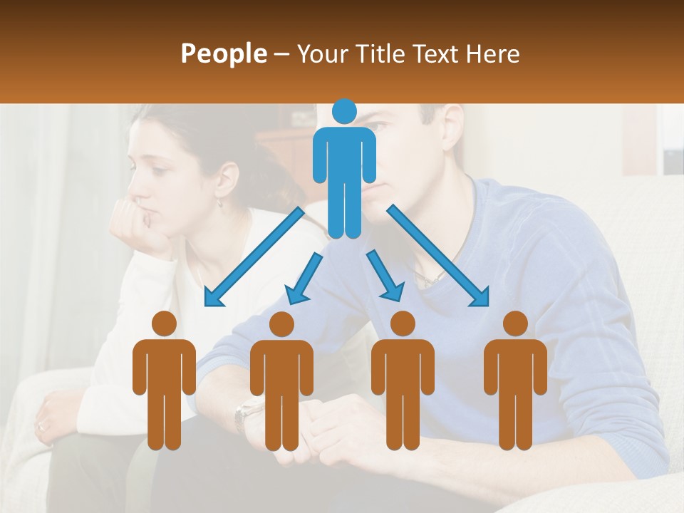 A Man And A Woman Sitting On A Couch PowerPoint Template