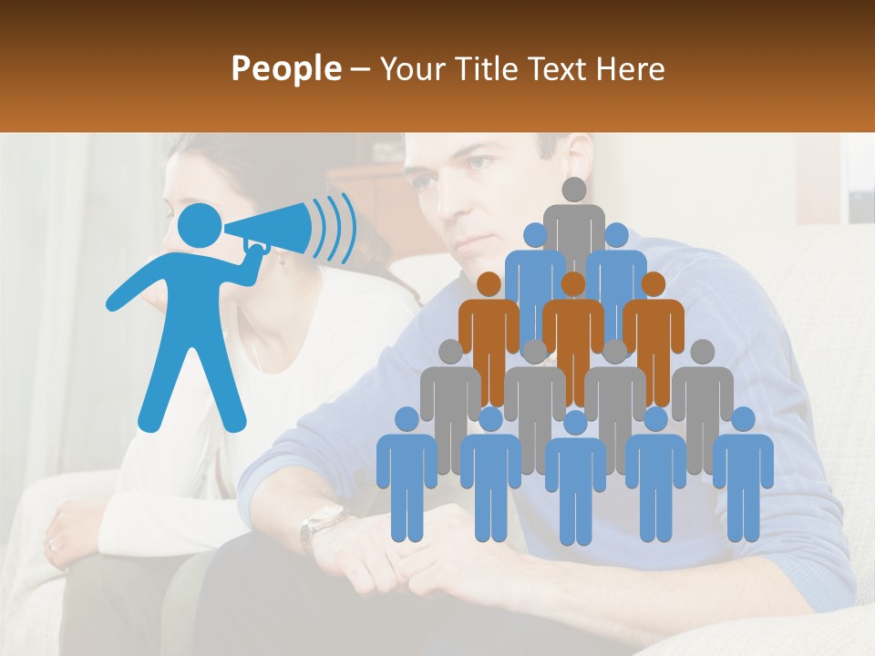 A Man And A Woman Sitting On A Couch PowerPoint Template