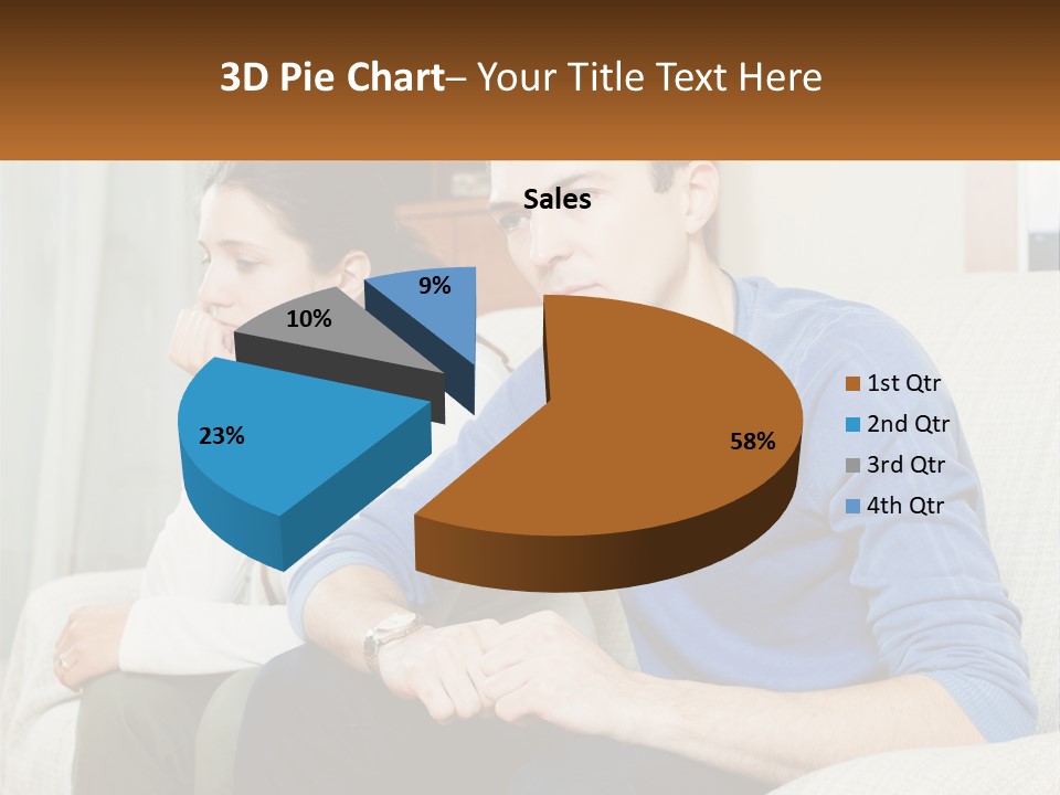 A Man And A Woman Sitting On A Couch PowerPoint Template