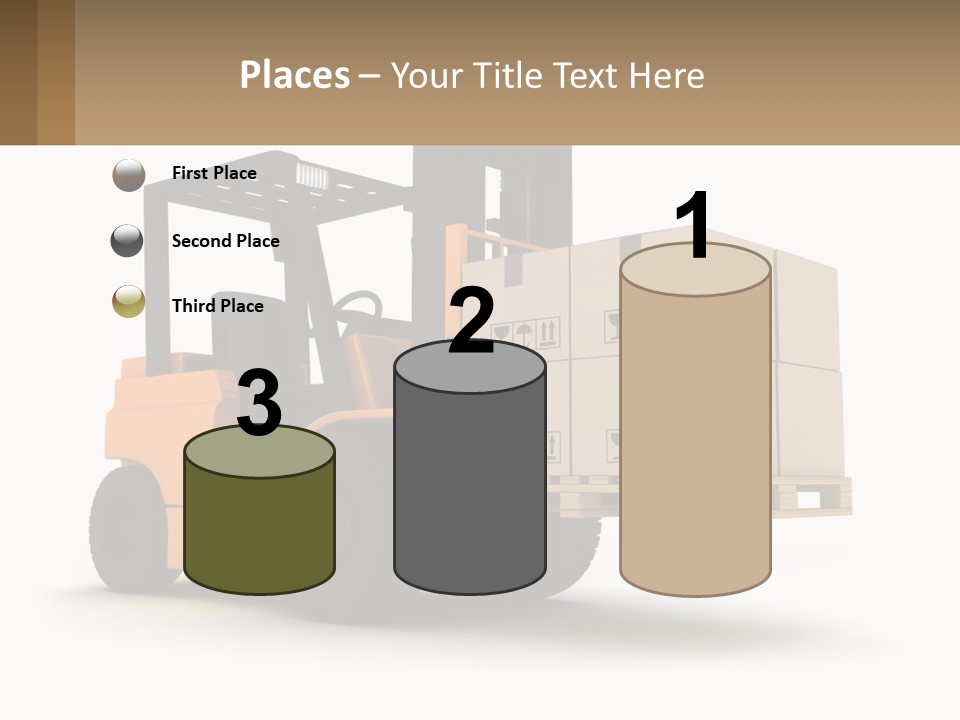 A Forklift With Boxes On The Back Of It PowerPoint Template
